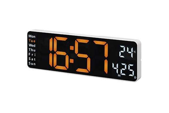 Hama digital wall clock ‘Santa Cruz’ with large display and remote control shows time, day, date and temperature