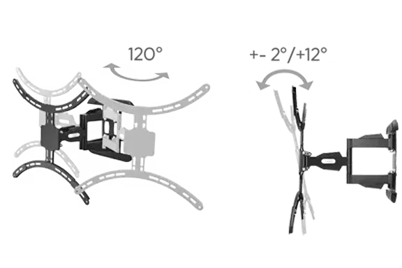 Tilt and swivel wall mount