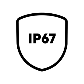 The icon shows that the outdoor jukebox is IP67 certified.
