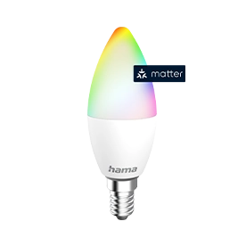 Hama Smart Lamp E14, 4.9 W, LED, Matter, Candle, RGBW, Dimmable, with App