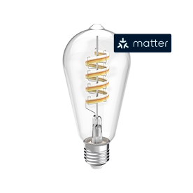 Hama Smart LED Lamp, Matter, E27, Retro, ST64 Filament, RGBW, Dimmable, with App